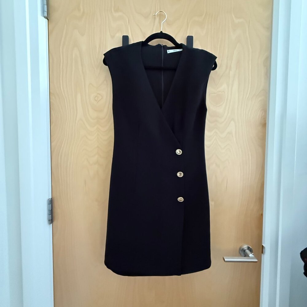 MNG (Mango) Black Sleeveless Blazer Dress – Size 4 (USA)
